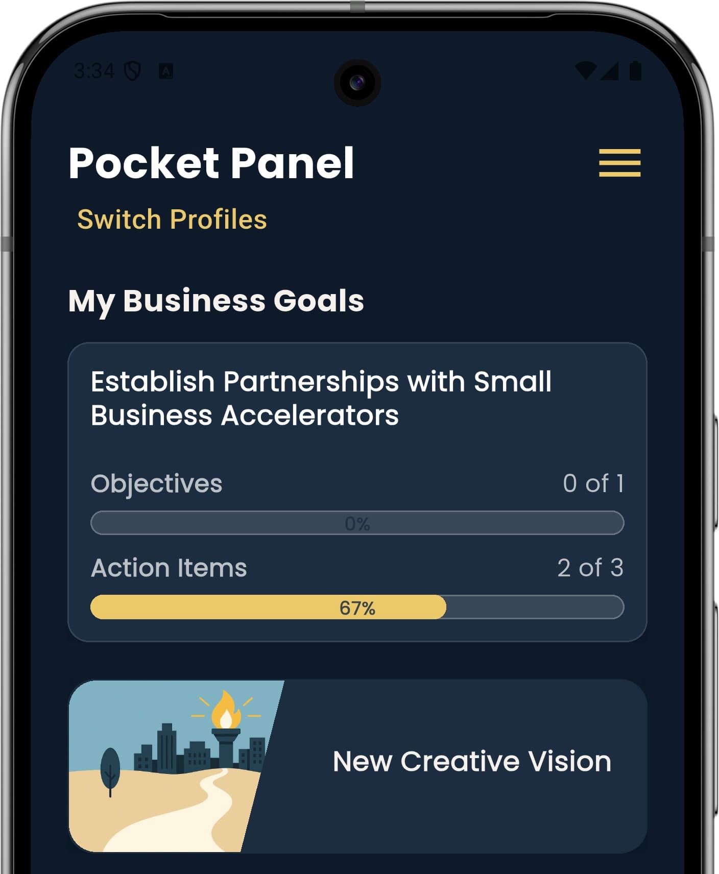 Pocket Panel app on phone
